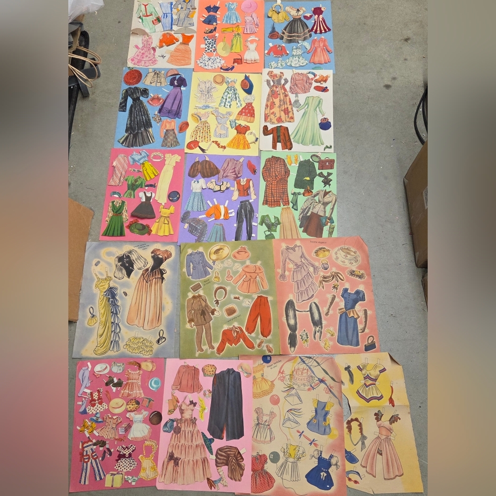 Huge Lot Vintage Paper Doll Clothes-1950s Starlets & Fashion-Whitman/Merrill